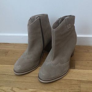Tan suede boots from ASOS. Size 9. Wide width.